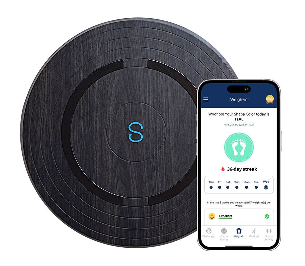 Shapa Numberless Smart Weight Loss Scale - Smart Scale for Weight Loss,  Patented 5-Color Feedback System, Body Composition & Health Monitor  Bluetooth